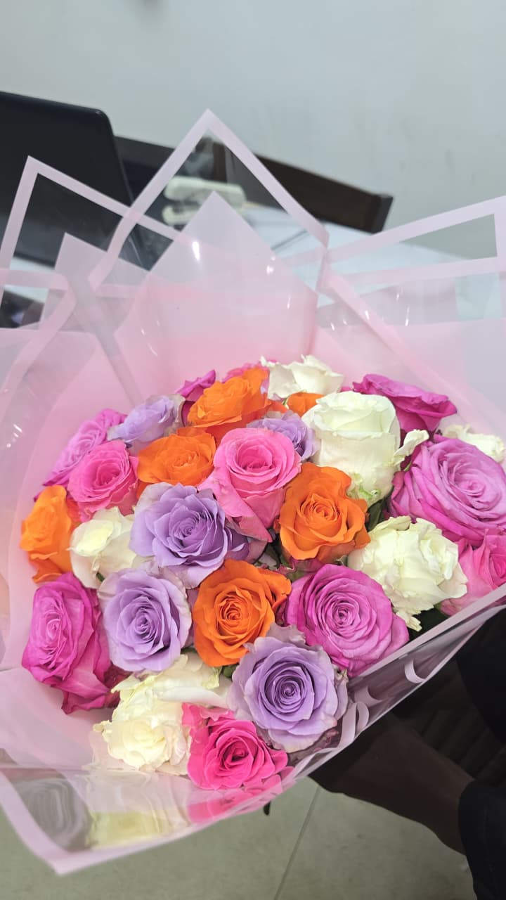 Lavender-toned fresh flower bouquet